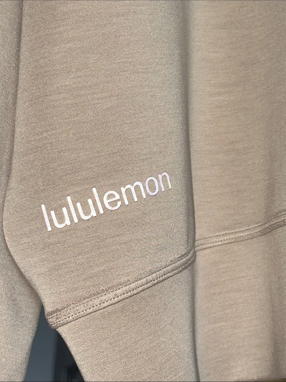 🌺 Lululemon Beige Oversized Cropped Crewneck Sweatshirt Sz M - Picture 4 of 7